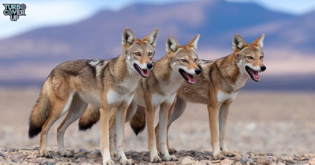 Brown coyotes, although less common, are usually found in heavily forested areas. 