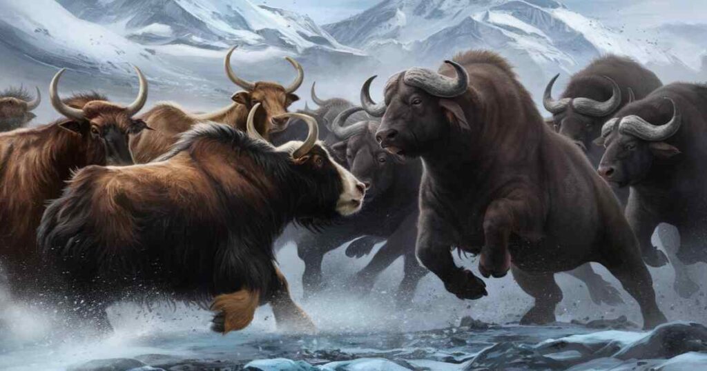 Yaks and buffaloes, while both part of the Bovidae family, differ significantly in their habitats and physical characteristics.